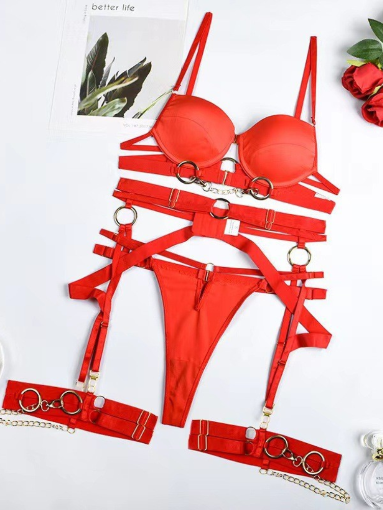 Conjunto Lingerie Boss Cinta Liga