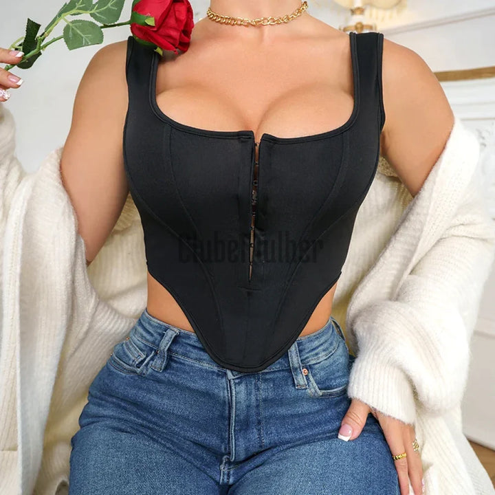 Cropped Corset Liso