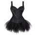 Corset Dress Plus Size Gothic Tutu Skrits Overbust Bustier With Straps Suspenders Zip Costume Party