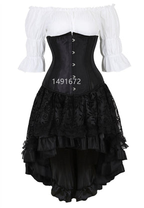 Sapubonva Corset Dress Bustiertop And Skirt Set Tutu Corselet Victorian Women Sexy Plus Size Costume