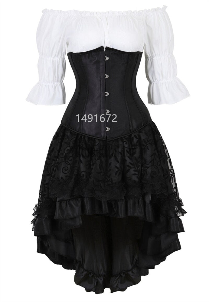 Sapubonva Corset Dress Bustiertop And Skirt Set Tutu Corselet Victorian Women Sexy Plus Size Costume