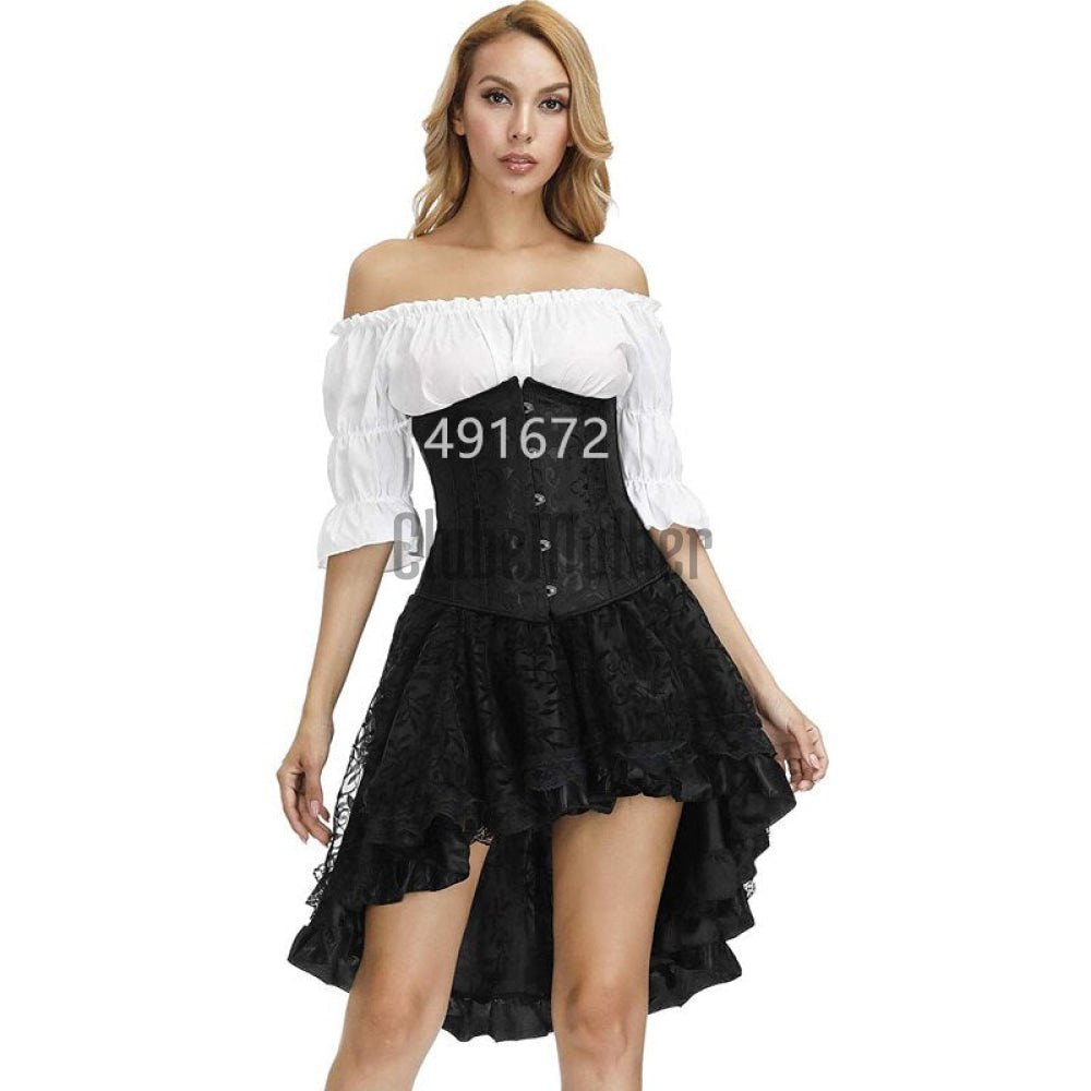 Sapubonva Corset Dress Bustiertop And Skirt Set Tutu Corselet Victorian Women Sexy Plus Size Costume