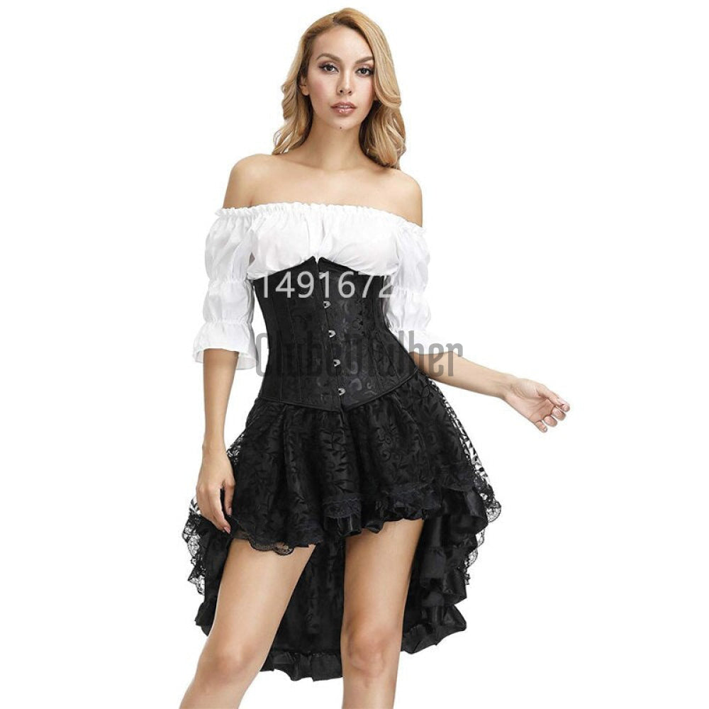 Sapubonva Corset Dress Bustiertop And Skirt Set Tutu Corselet Victorian Women Sexy Plus Size Costume
