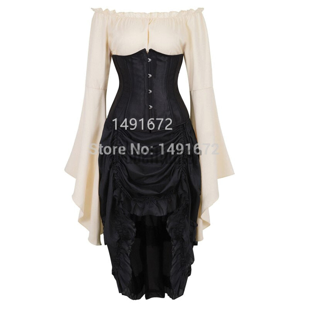 Sapubonva Corset Dress Bustiertop And Skirt Set Tutu Corselet Victorian Women Sexy Plus Size Costume