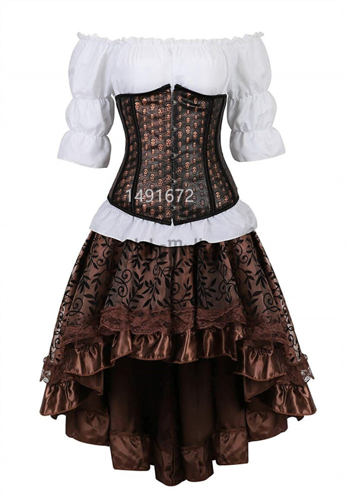 Sapubonva Corset Dress Bustiertop And Skirt Set Tutu Corselet Victorian Women Sexy Plus Size Costume