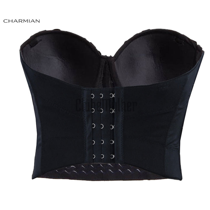 Charmian Womens Sexy Punk Golden Rivet Bra Top Striking Burlesque Studded Dance Clubwear Body